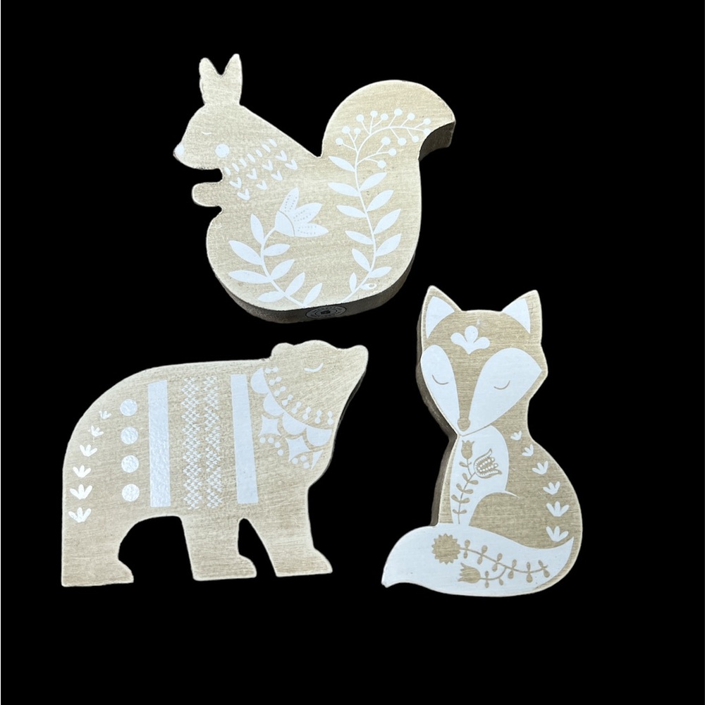 Winter Wonderland Wooden Animals Decorated